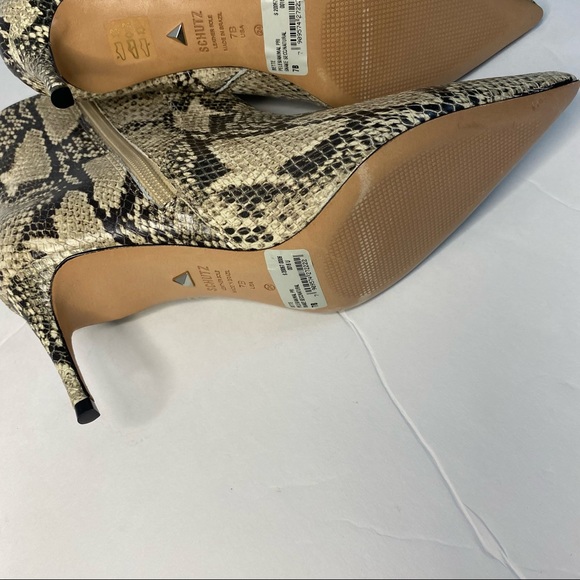 Schutz Bette Snakeskin Embossed Ankle Bootie - Picture 8 of 8